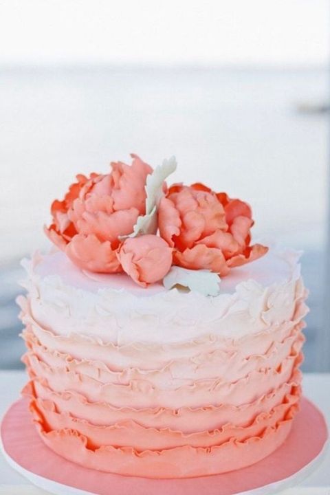 Торт с коралловой тематикой